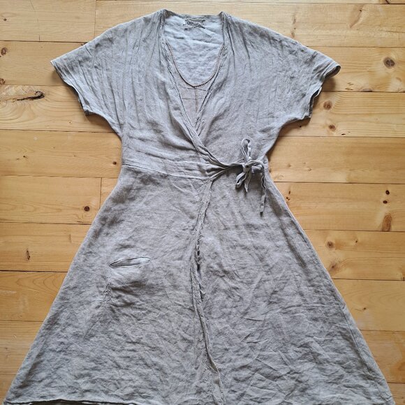 DIVIN(E) Dresses & Skirts - Handmade RAW LINEN Wrap dress